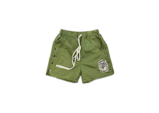 GREEN NYLON SHORTS