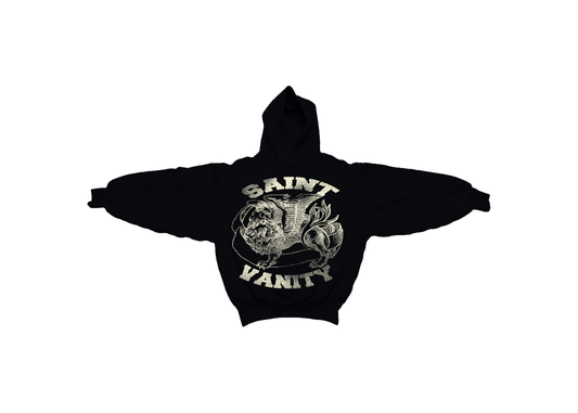 BLACK & WHITE SAINT VANITY HOODIE